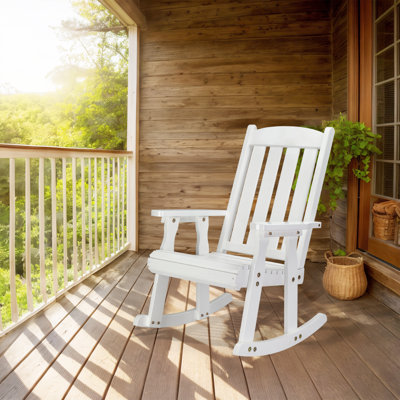 42 In. Fir Wood Patio Rocking Chair