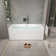 59” x 28.7” Freestanding Acrylic Soaking Bathtub, Alcove Back to Wall or Corner Ractangular  Tub