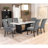 Maroney Rustic Espresso Marble Top Dining Table