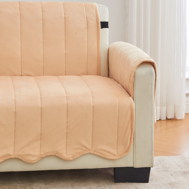 Protecteur de mobilier de canapé en velours ultra-doux, Polyester orange