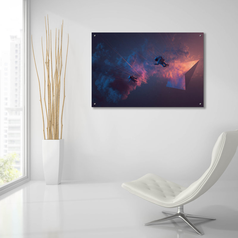 Art mural en verre acrylique épique «Astral Drifters» par Ann Klee, 36 po x 24 po, H 24 po x l 36 po