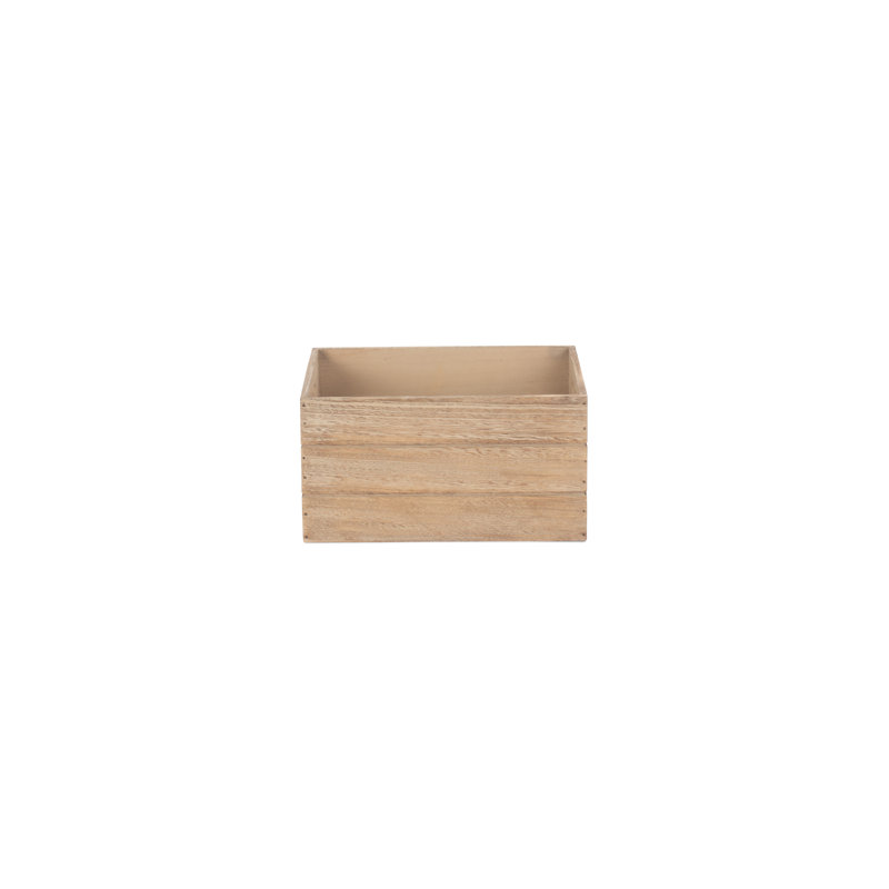 Heart Cut out Storage Crate, 15cm H x 30cm W x 20cm D, Oak Effect