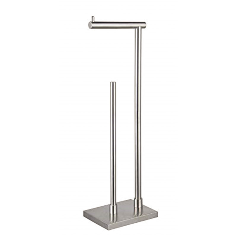 Vanpelt Free Standing Toilet Paper Holder, Silver