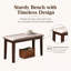 Banc rembourré en tissu brun Tech