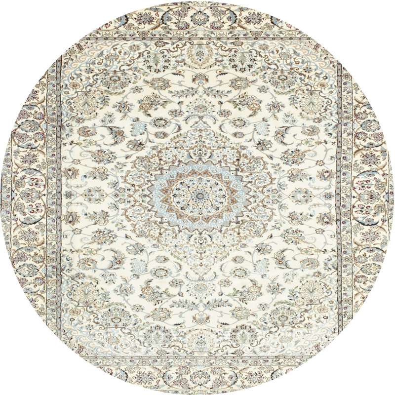 Tapis traditionnel 100% lavable à la machine 153, Rond 6 pi