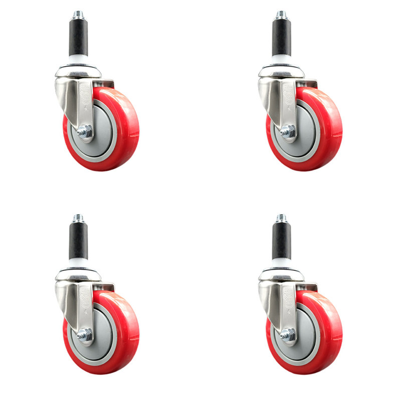 Polyurethane Casters, Red