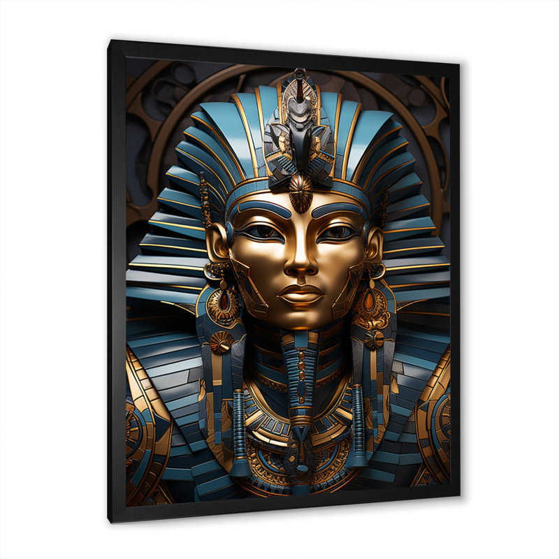 Égypte, mystères anciens Pharaon III - Égypte, art mural, Cadre simple noir, H 20 po x l 12 po x P 1 po