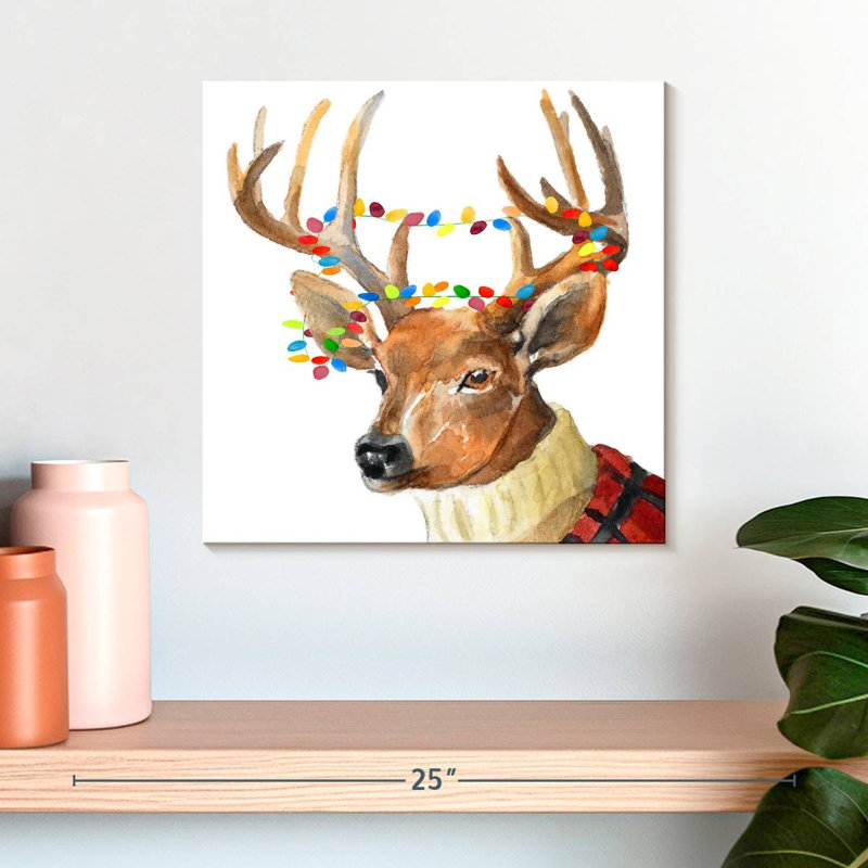 Brampt Christmas Lights Reindeer Sweater, 16" H x 16" W