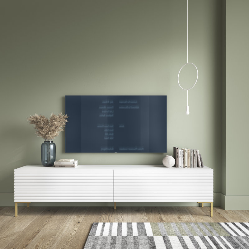 Linea Unfinished TV Stand for TVs up to 75", White