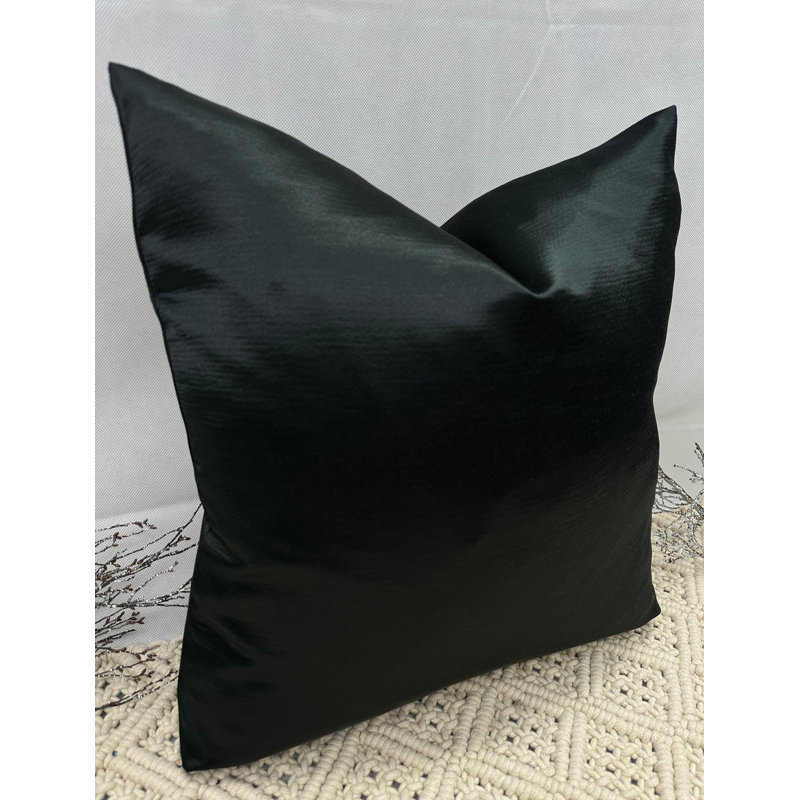 Abstract Square Throw Cushion Cover, Black
