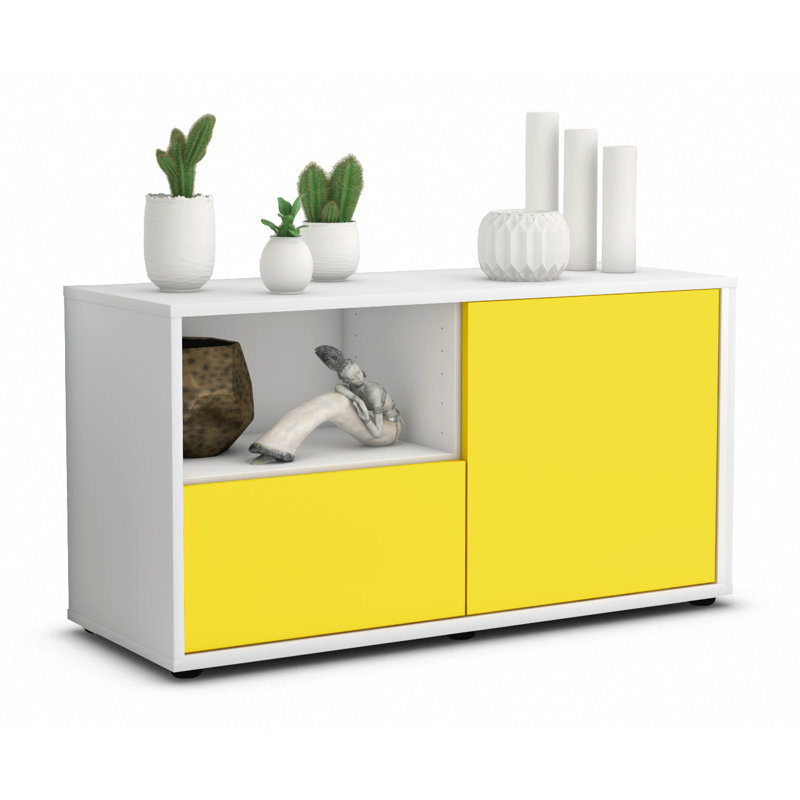 Jordy 92cm W 1 - Drawer Chest of Drawers, Yellow / Matte White