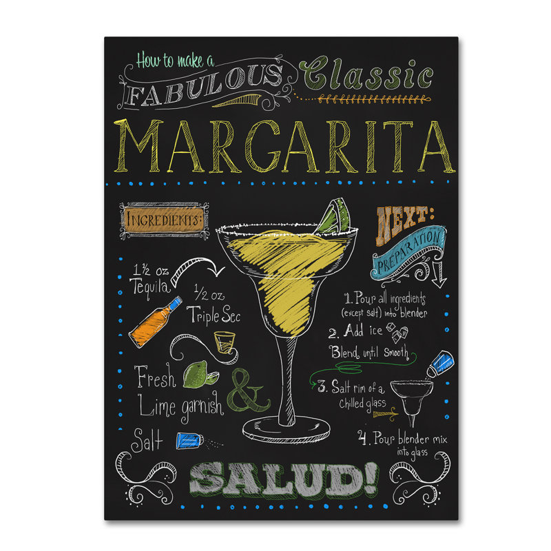 « margarita », affiche rétro sur toile tendue, H 19 po x l 14 po