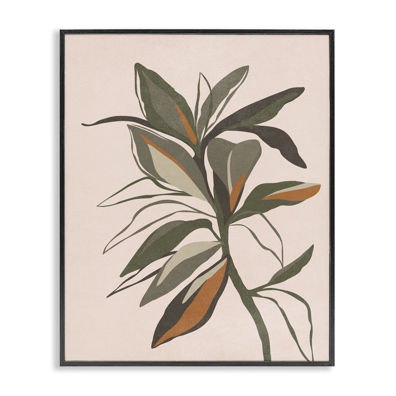 «Earthtone Boho Plant Grey», estampe numérique par Nataly White, H 20 po x l 16 po, Estampe numérique Farmhouse