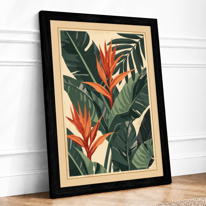 Birds of Paradise Botanical - Framed Print, A3 - 42.0 x 29.7 cm, Black