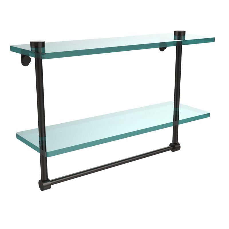 Tablette à 2 niveaux avec barre à serviettes Gober, 16 po, Bronze huilé