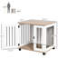Cage pour chien comme table d'appoint, chenil d'intérieur noyer brun pour petits et moyens animaux de compagnie, porte verrouillable