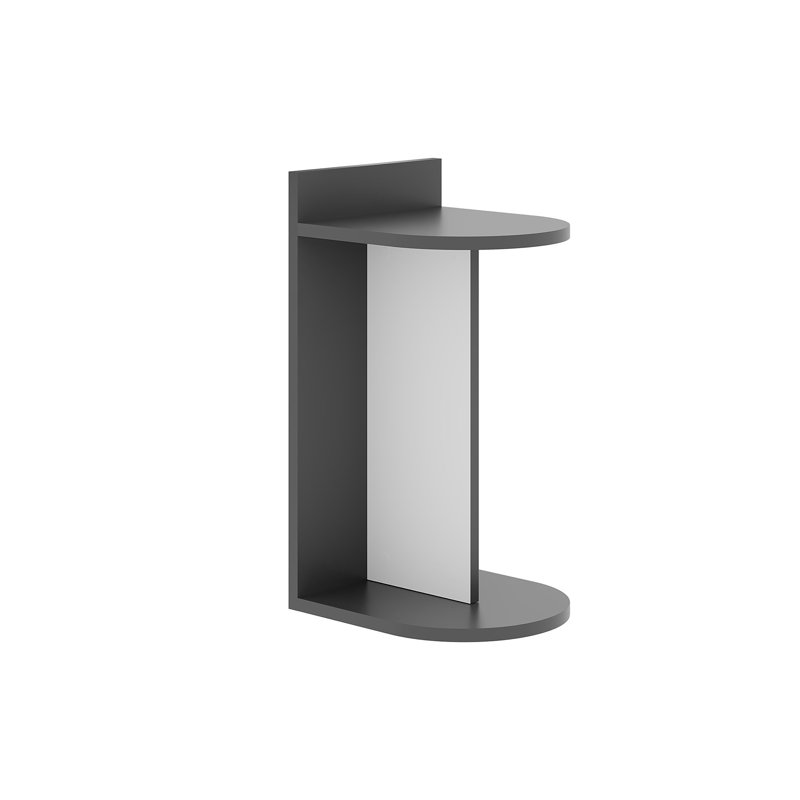 Americo Geometric End Table, Anthracite/White