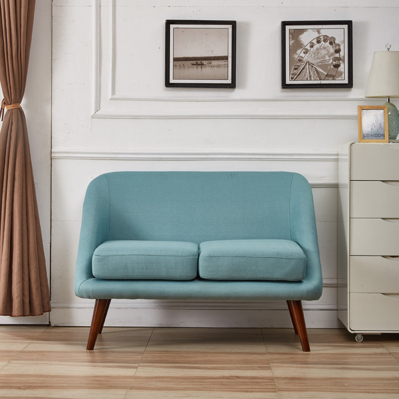 Kalum Upholstered 49.2'' Loveseat, Eton Blue