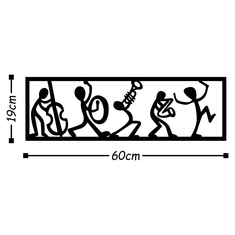 Elegant Black Decorative Metal Wall Accessory, 23.6 x 7.5 inches | 100% Durable Metal, Thickness: 0.06 inches | Easy to Hang Design, Perfect for Home Decor & Office Spaces, Stylish and Contemporary Accent Piece
