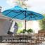 Parasols et accessoires Parasol avec finition bleue, combinant 9,7 pi avec éclairage DEL et combinant espace extérieur-2011660242