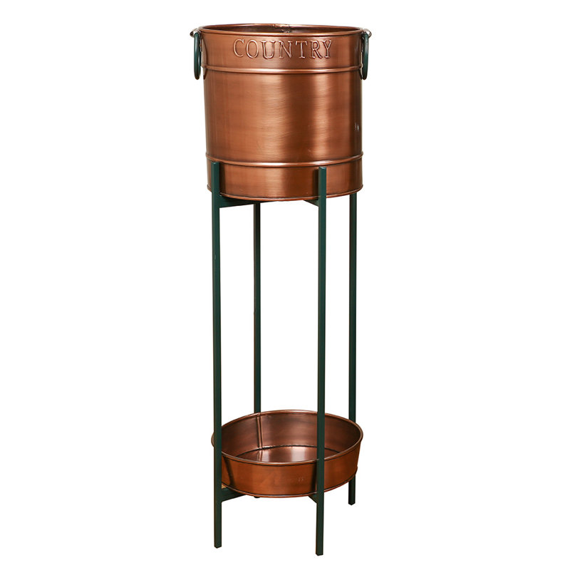 Burnell Banded Bucket Stand, Copper/Green