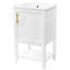 Meuble-lavabo blanc avec profondeur de 20 po, lavabo en céramique, armoire, étagère de rangement et tablette ouverte - finition peinte, porte à fermeture douce de style moderne, poignée de bar, grand bois massif-121114300-121114299