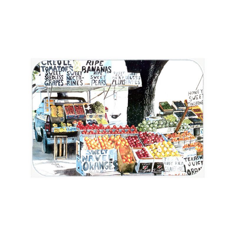 Caroline's Treasures Fruit Stand Glass Cutting Board