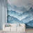 Misty Blue Layered Mountains Wall Mural-1605084729