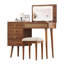 Coiffeuse de style rétro bohémien, bureau Vantiy avec miroir et lumières DEL, coiffeuse avec plateau rabattable-559842654