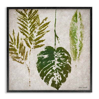 Greenery Leaf Impressions Framed Giclee Art by Lanie Loreth