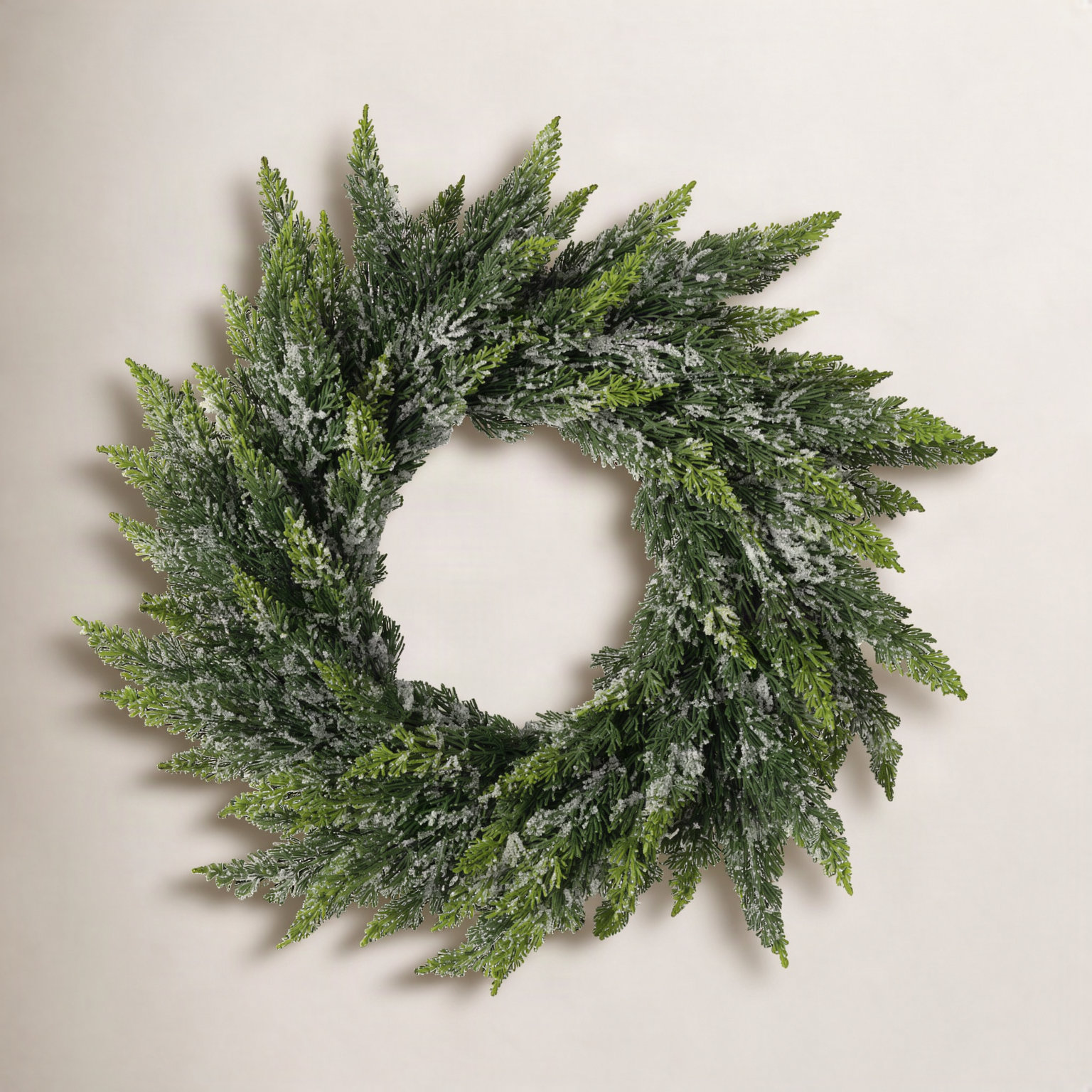 Faux Cedar Plastic Wreath, 23" H x 3" W x 23" D