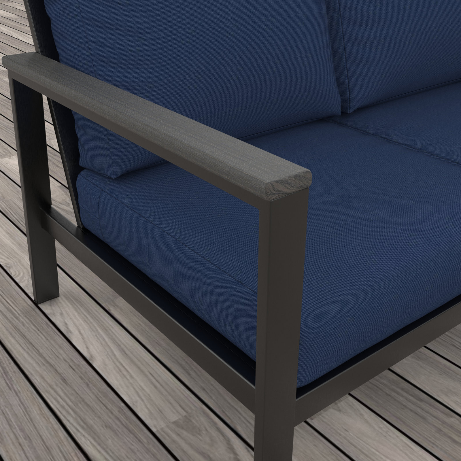 Townsend 4-Person Sunbrella® Patio Seating Group, Sunbrella® Canvas Navy, Coastal Grey