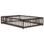Lit de plancher double en bois d'hévéa - avec barrières de sécurité, clôture et porte-1964864471