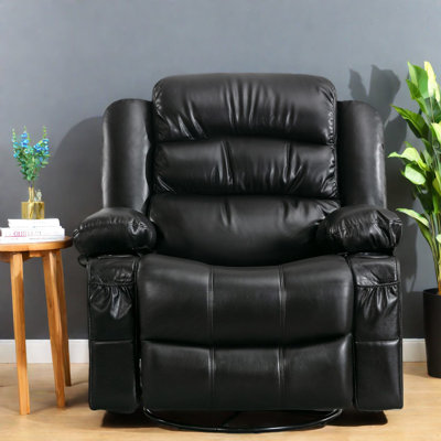Ergonomic Massage Recliner Chair, Pu Leather Lounge With Swivel Rocking, Living Room Comfort