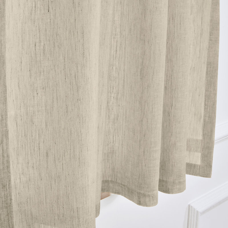 Sheer Curtain with Rod Pocket, Natural, 52" W x 144" L