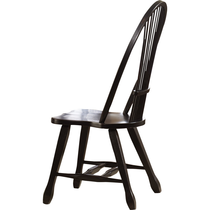 Table de salle à manger à pieds rectangulaires Yvette avec 6 chaises d'appoint à dossier en gerbe noire, Noir