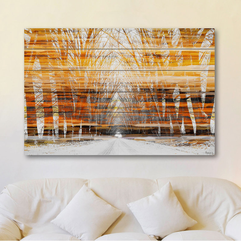 « orange stripeed sky » par parvez taj,-reproduction de photo sur bois, H 12 po x l 18 po x P 1,5 po