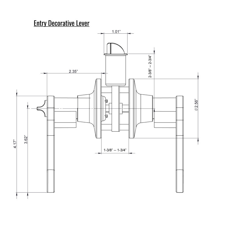 Keyed (Entry) Door Lever, Satin Nickel