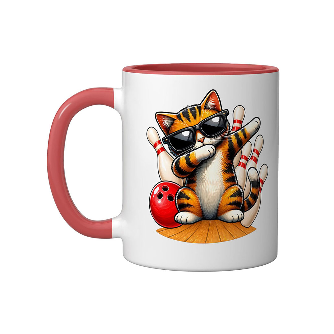 Funny Cat Ceramic Mug, Blue/White, 11oz