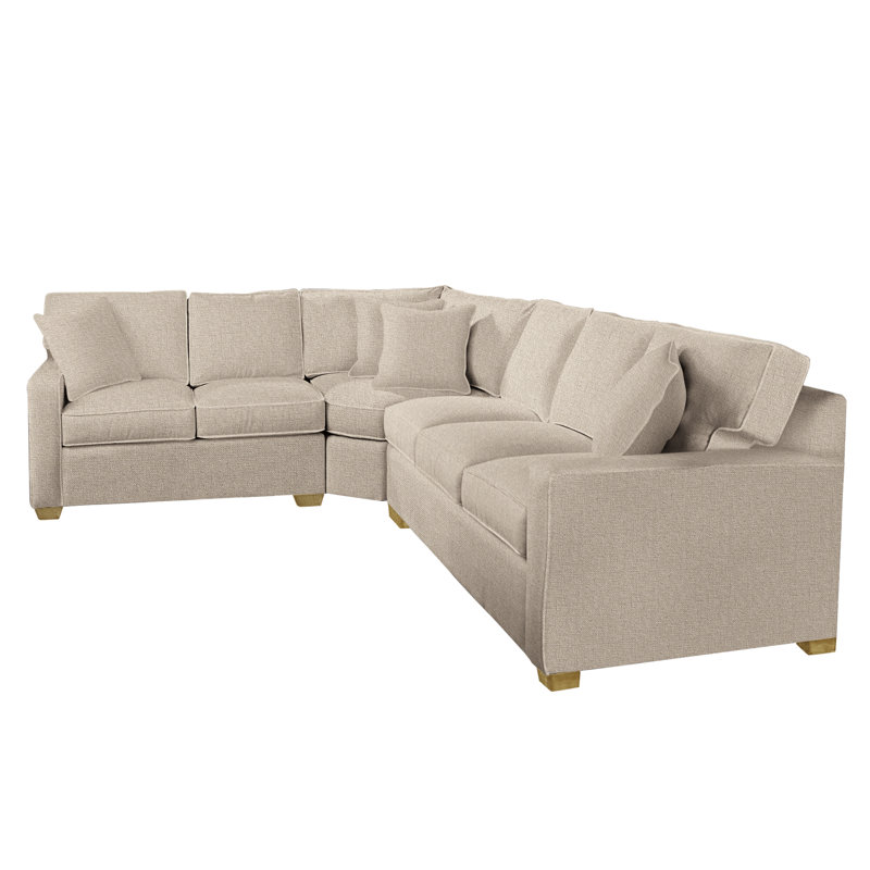 Ellora 3-Piece Upholstered Sectional, Eggshell Crypton Performance; 0884-93, Honey