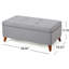 Home Decor, banc de repose-pieds capitonné avec rangement à boutons Ainsley avec couvercle à charnière, banc de repose-pieds avec rangement pour le salon et la chambre à coucher, pieds en bois massif-1431264693