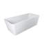Baignoire autoportante à surface solide de 67 pouces, baignoire rectangulaire rectangulaire, blanc mat