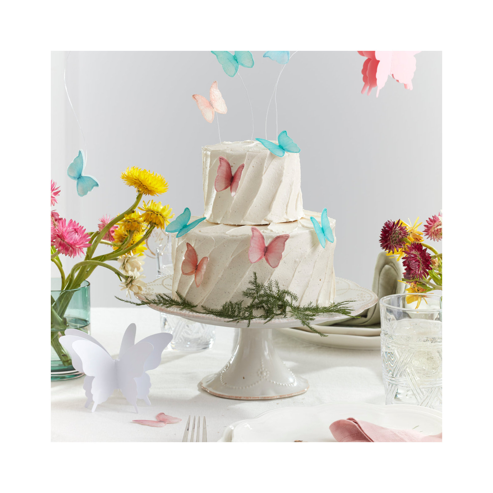 French Perle White Pedestal Cake Plate, White