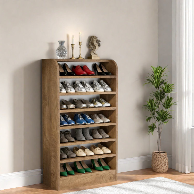 Porte-chaussures moderne, panneau de particules en bois, entrée compacte