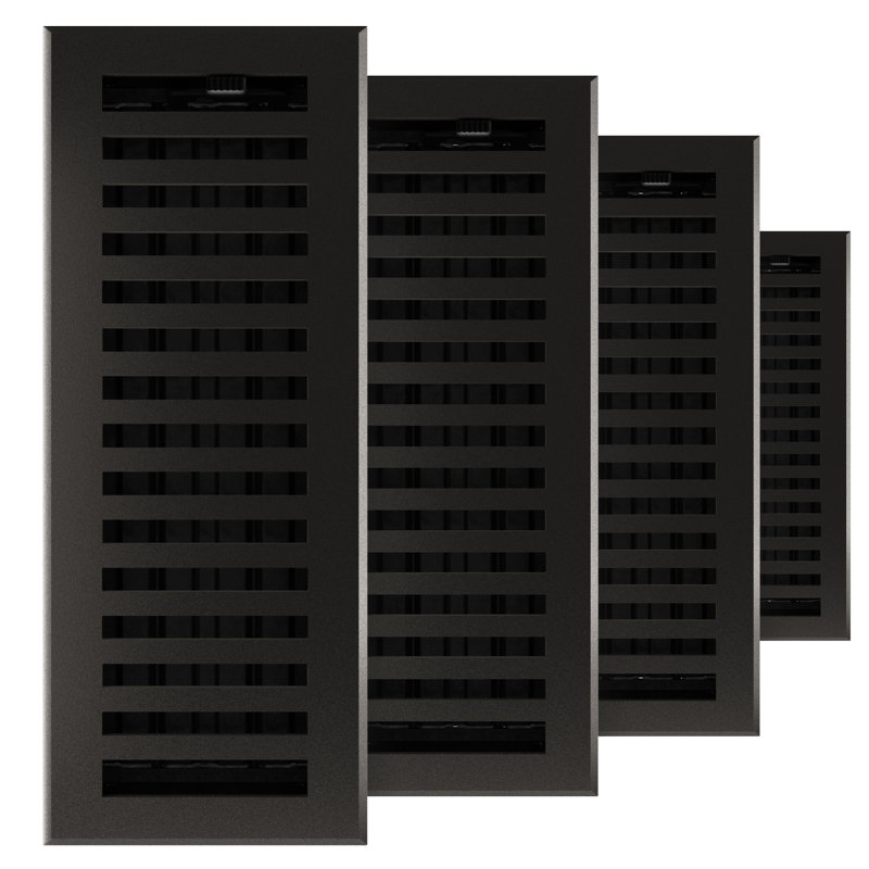 Registre de plancher en métal, H 1,25 po x L 12 po x l 4 po