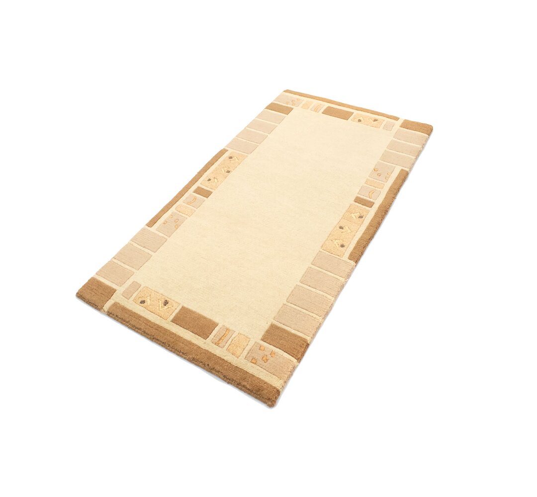 Handgefertigter Teppich Zephyr in Beige