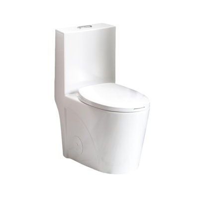 Bathroom Toilet, Dual Flush 1.1/1.6 , Ceramic, Glossy White, Soft Close Elongated Seat White Comfort Seat, Bowl