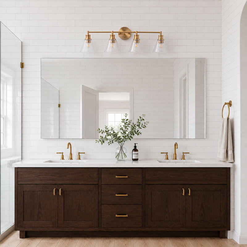 Éclairage pour meuble-lavabo en verre 4 lumières