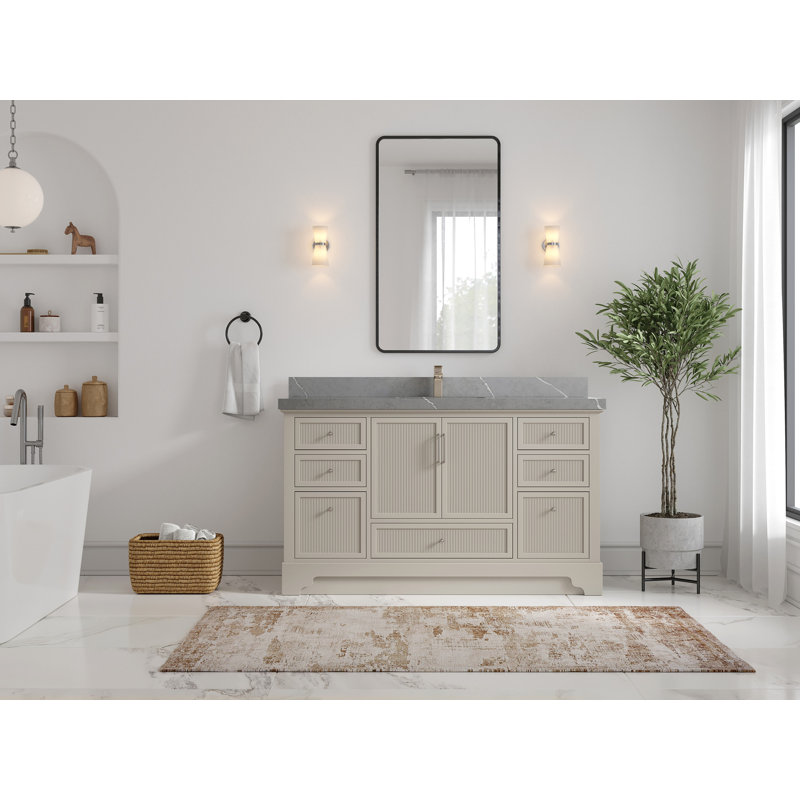 Alys 60'' Single Bathroom Vanity with Top, Piatra Gray