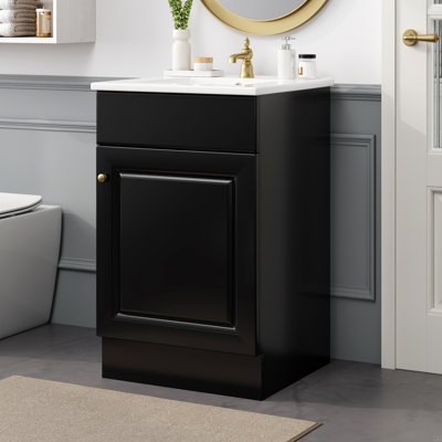 Meuble-lavabo de 20 po avec lavabo, meuble-lavabo avec tablette de porte et tablette réglable